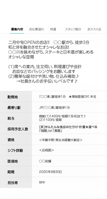 羽曳野 藤井寺シッポ
シッポ求人ページ紹介２